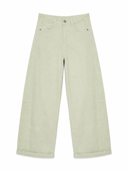 PANTALONE WIDE LEG VERDE SALVIA (140)