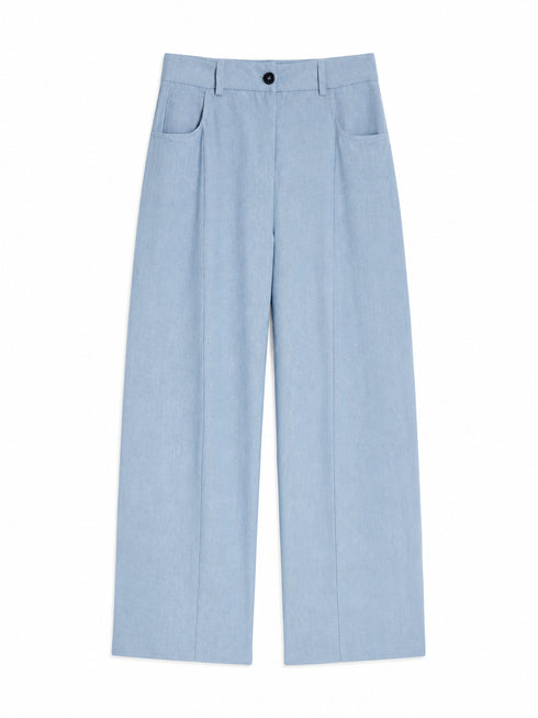 PANTALONE PALAZZO AZZURRO CHIARO