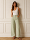 PANTALONE WIDE LEG VERDE SALVIA (140)