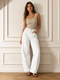 JEANS WIDE LEG BIANCO A VITA ALTA (143)