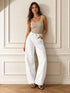 JEANS WIDE LEG BIANCO A VITA ALTA (143)