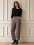TENSIONE IN-PANTALONE WIDE LEG A VITA ALTA MARRONE (139)