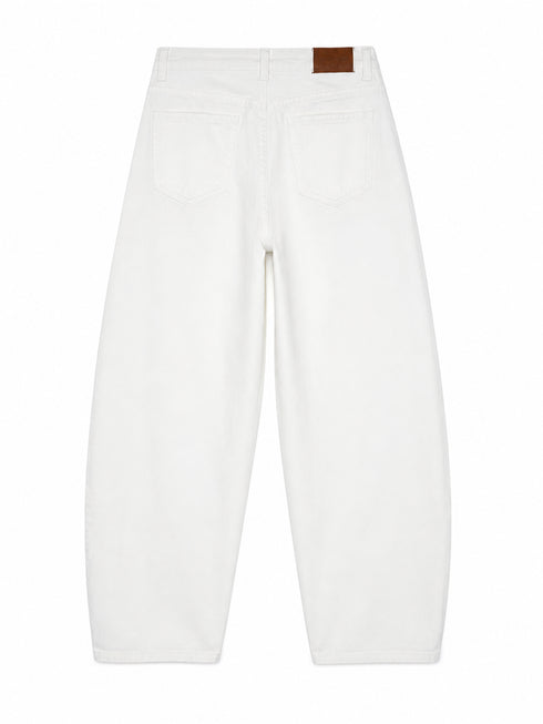 JEANS WIDE LEG BIANCO A VITA ALTA (143)