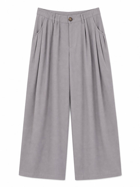 PANTALONI AMPI CON PINCES GRIGI (138)