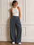 PANTALONI AMPI CON PINCES GRIGI (138)
