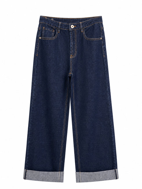 JEANS DENIM BLU A GAMBA LARGA (133)