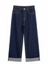 JEANS DENIM BLU A GAMBA LARGA (133)