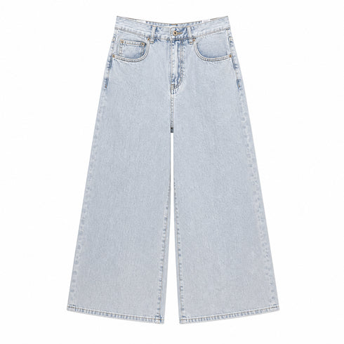 JEANS A GAMBA LARGA IN DENIM CHIARO (131)