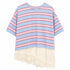 T-SHIRT RIGATA CON INSERTO IN PIZZO (72)