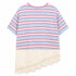 T-SHIRT RIGATA CON INSERTO IN PIZZO (72)