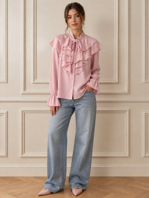CAMICIA CON ROUCHES E FIOCCO (75)