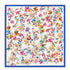 FOULARD FLOREALE ACQUERELLO CON BORDO BLU