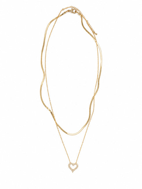 COLLANA DOPPIO FILO CON CUORE