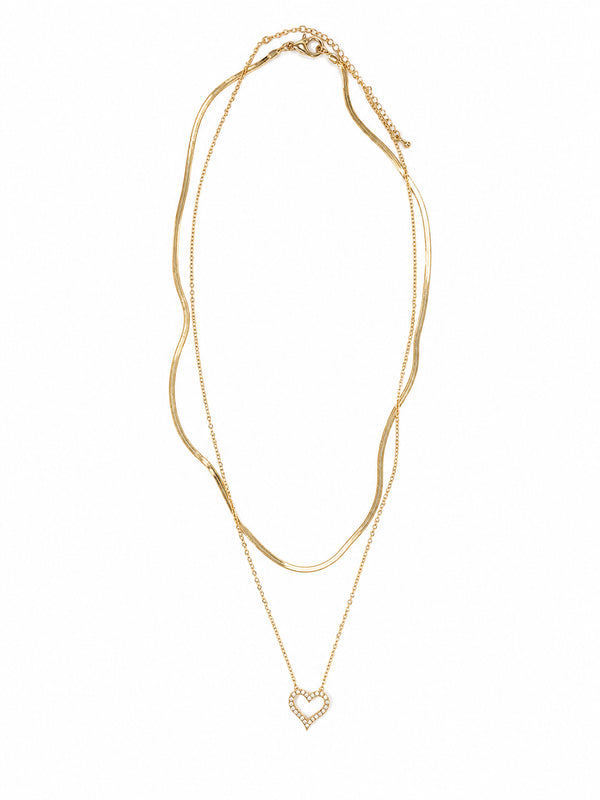 COLLANA DOPPIO FILO CON CUORE