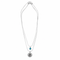COLLANA DOPPIO FILO CON CIONDOLI ARGENTO E TURCHESE (135)