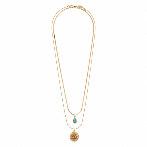 COLLANA DOPPIO FILO CON CIONDOLI (136)