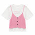 T-SHIRT BIANCA CON TOP EFFETTO MAGLIA (27)