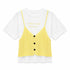 T-SHIRT BIANCA CON TOP EFFETTO MAGLIA (27)