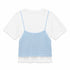 T-SHIRT BIANCA CON TOP EFFETTO MAGLIA (27)