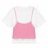 T-SHIRT BIANCA CON TOP EFFETTO MAGLIA (27)