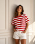 T-SHIRT A RIGHE CON SCRITTA RICAMATA (24)