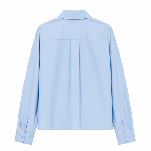 CAMICIA OVER FIT IN COTONE CELESTE (8)