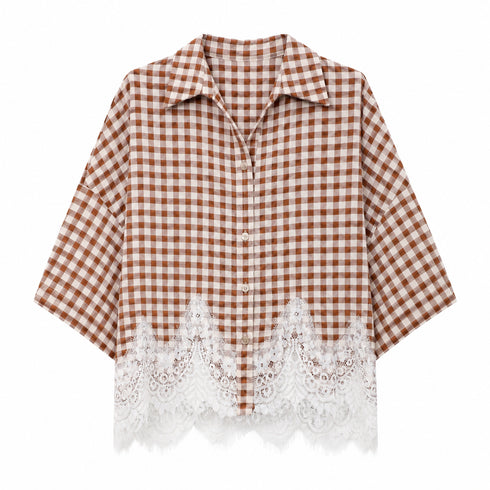 CAMICIA VICHY CON DETTAGLIO IN PIZZO (6)