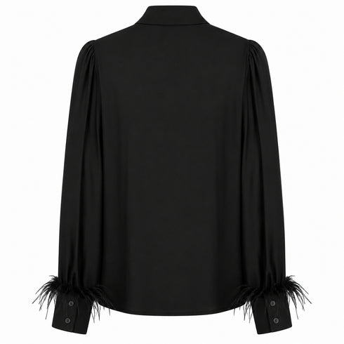 CAMICIA IN VISCOSA CON FIOCCO E DETTAGLI PIUMA (11)