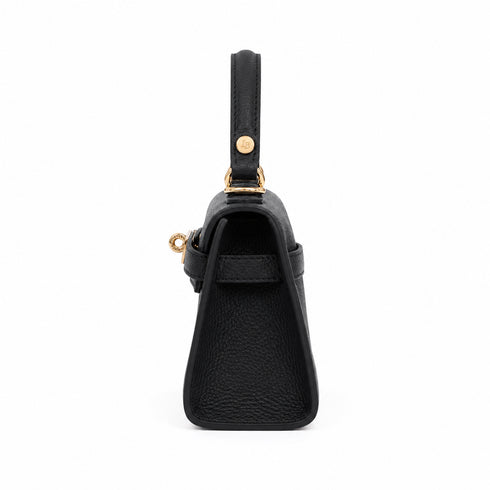BORSA MINI HANDLE NERA CON CHIUSURA ORO (127)