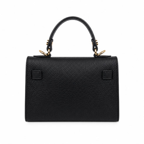 BORSA MINI HANDLE NERA CON CHIUSURA ORO (127)