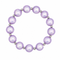 BRACCIALE ELASTICO CON PERLE LILLA IRIDESCENTI E SFERE ARGENTO