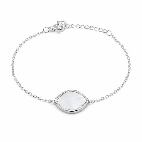 BRACCIALE IN ARGENTO CON MADREPERLA GEOMETRICA