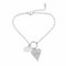 BRACCIALE CATENA ARGENTO CON CUORE PENDENTE E CHARMS