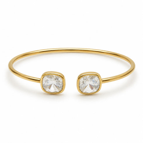 BRACCIALE RIGIDO DORATO CON PIETRE CRISTALLO