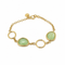BRACCIALE CON PIETRE VERDI E CERCHI DORATI