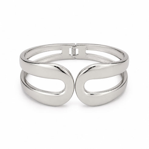 BRACCIALE RIGIDO SCULTURE ARGENTO