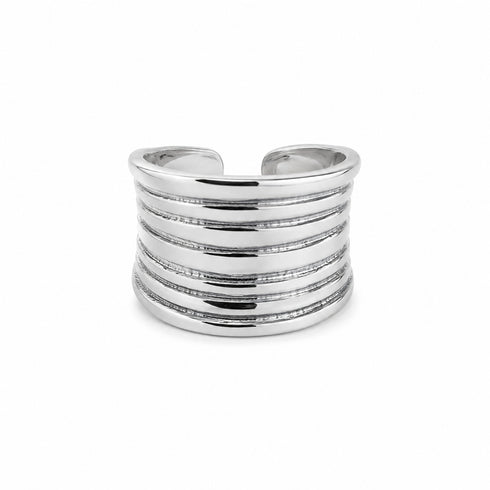 ANELLO FASCIA MULTILINEA ARGENTO LUCIDO