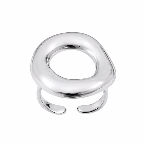 ANELLO SCULTURALE IN METALLO LUCIDO