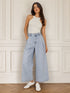 PANTALONE BAGGY IN DENIM CHIARO A VITA ALTA (130)