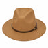 CAPPELLO FEDORA IN FELTRO CAMMELLO CON CINTURINO IN PELLE