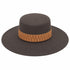 CAPPELLO A TESA LARGA IN FELTRO MARRONE CON FASCIA DECORATIVA