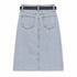 GONNA MIDI IN DENIM CHIARO CON SPACCO FRONTALE (146)