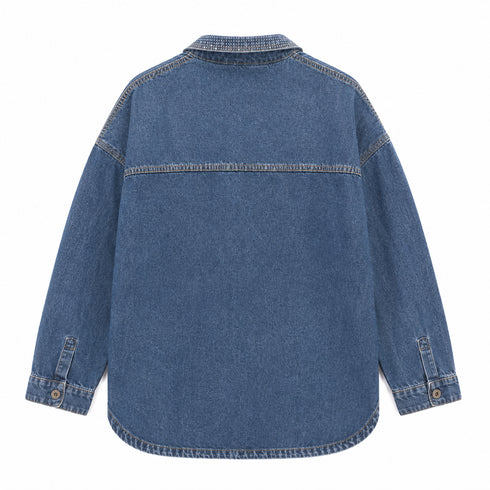GIACCA CAMICIA IN DENIM CON BRILLANTINI (147)