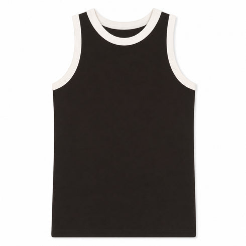 HAVEONE TOP CANOTTIERA CON PROFILI A CONTRASTO (141)