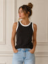 HAVEONE TOP CANOTTIERA CON PROFILI A CONTRASTO (141)