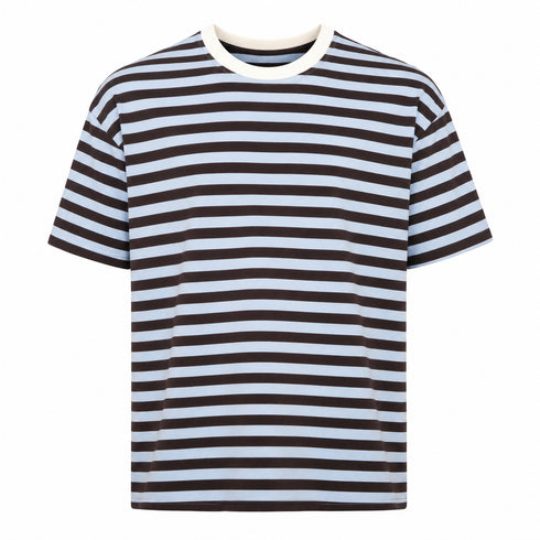 HAVEONE,T-SHIRT RIGATA IN VISCOSA CON SCOLLO A CONTRASTO (2)