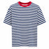 HAVEONE,T-SHIRT RIGATA IN VISCOSA CON SCOLLO A CONTRASTO (2)