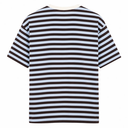 HAVEONE,T-SHIRT RIGATA IN VISCOSA CON SCOLLO A CONTRASTO (2)