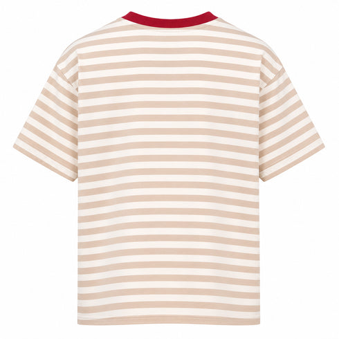 HAVEONE,T-SHIRT RIGATA IN VISCOSA CON SCOLLO A CONTRASTO (2)