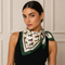 FOULARD IN SETA CON STAMPA BASSOTTI E BORDO VERDE